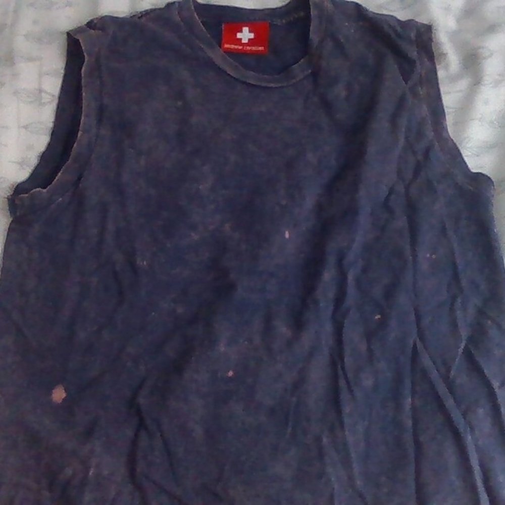 Blue washed out Tank top with little hints of pink